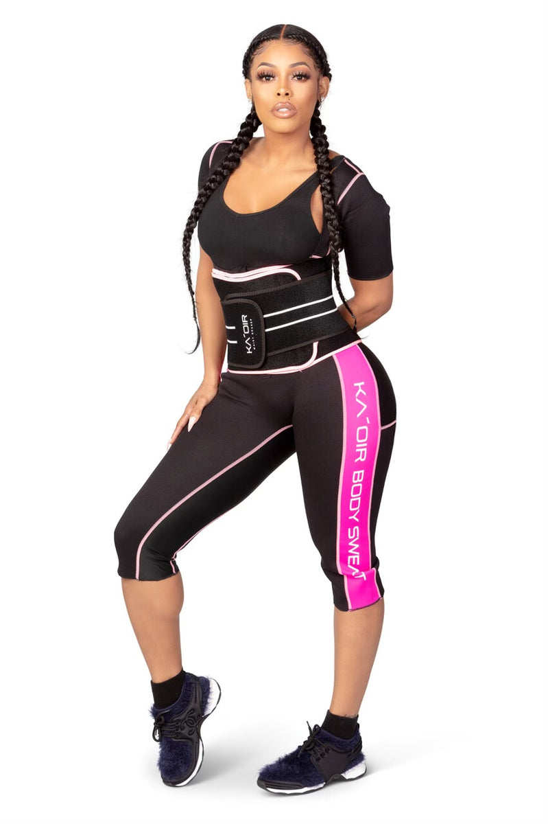 Ka'oir Fitness Body Sweat Suit Size S/M Pink Black Wet Suit